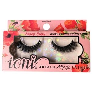 New! Ioni Lashes 3D Faux Mink Happy Poppy Wispy Volume Spikey Curls Strip Lash